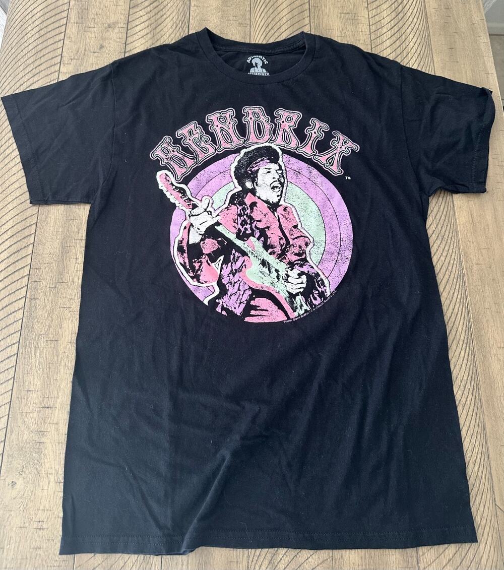 Jimi Hendrix Official Licensed Rock Concert Graphic T-Shirt Men's Medium Black